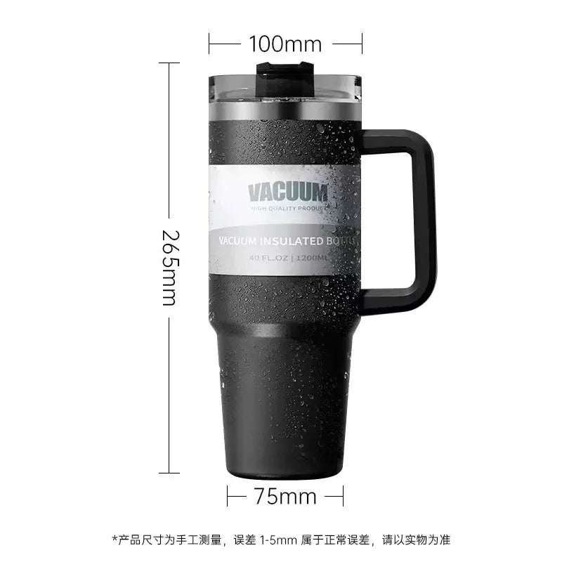 40-Unzen-Autobecher, isolierter Strohbecher aus Edelstahl 304, Eisbecher, Auto-Wasserbecher