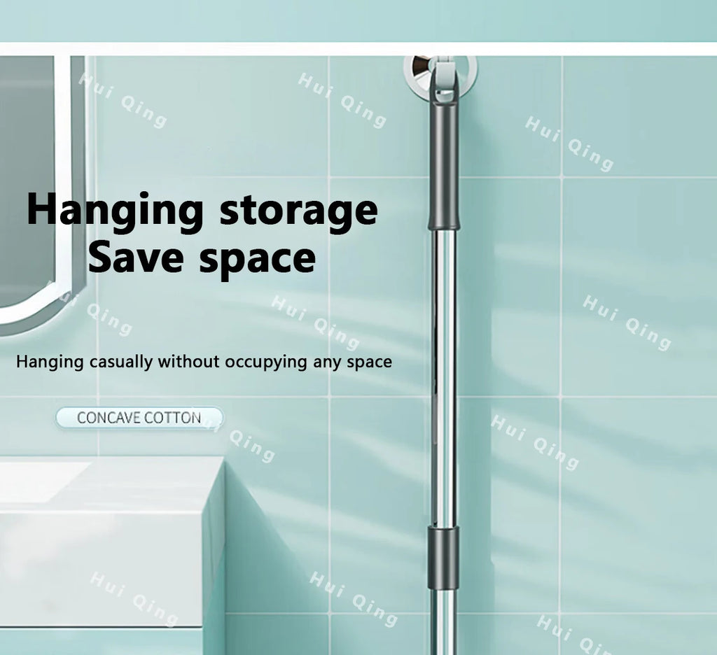 Gepresster selbstentleerender Gummi-Baumwollmopp, freihändiger magischer selbstreinigender Flachmopp, wiederverwendbarer Schwamm, Haushalts-Bodenreinigungswerkzeug