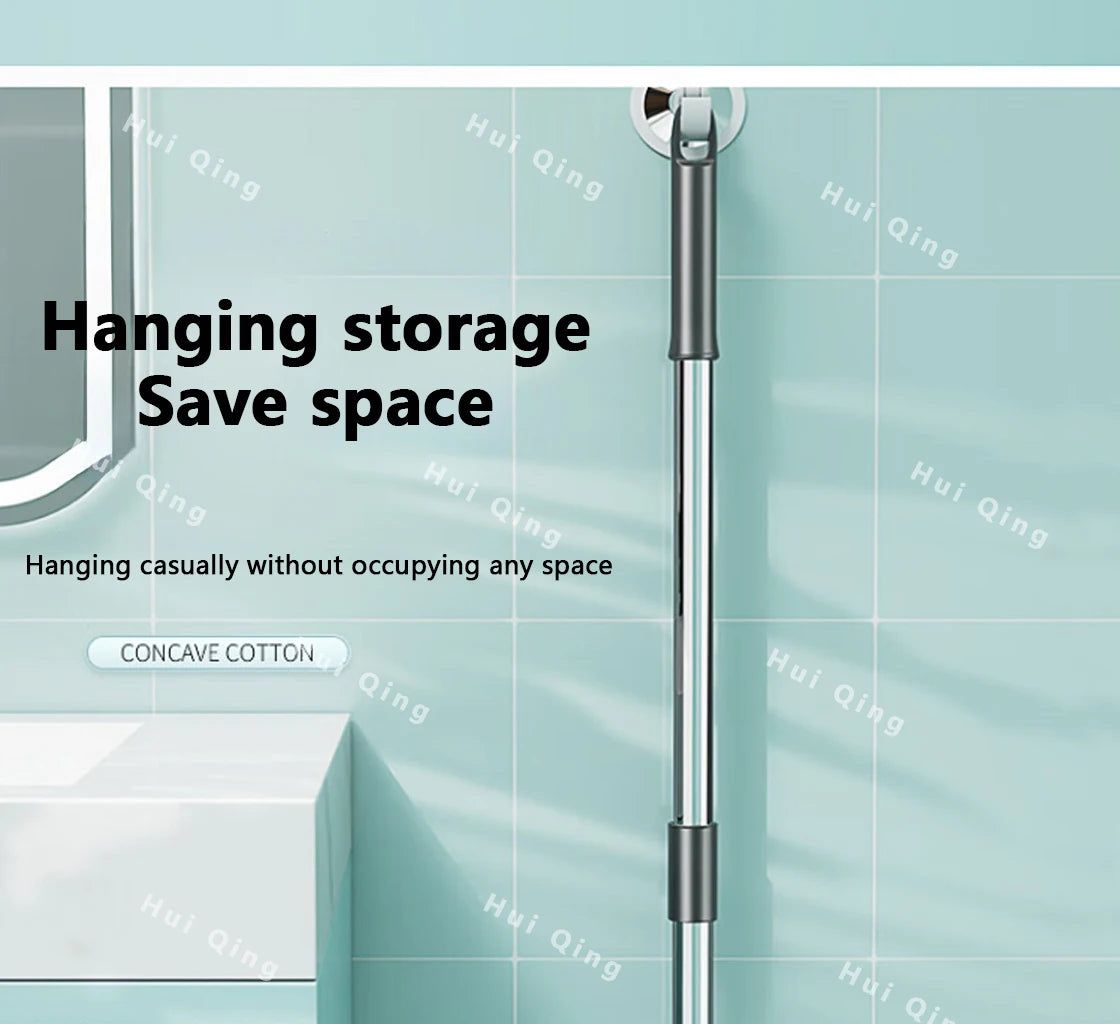 Gepresster selbstentleerender Gummi-Baumwollmopp, freihändiger magischer selbstreinigender Flachmopp, wiederverwendbarer Schwamm, Haushalts-Bodenreinigungswerkzeug