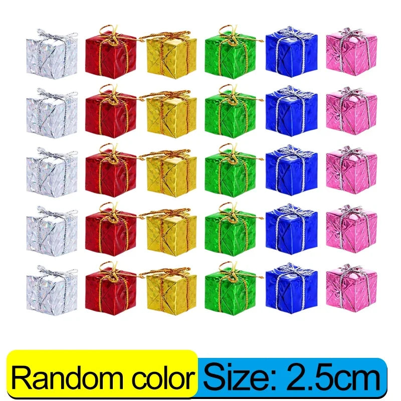 120/12PCS Mini Geschenk Boxen Weihnachten Baum Hängen Anhänger Bunte Quadratische Schaum Box Ornamente Weihnachten Neue Jahr Party decor Großhandel