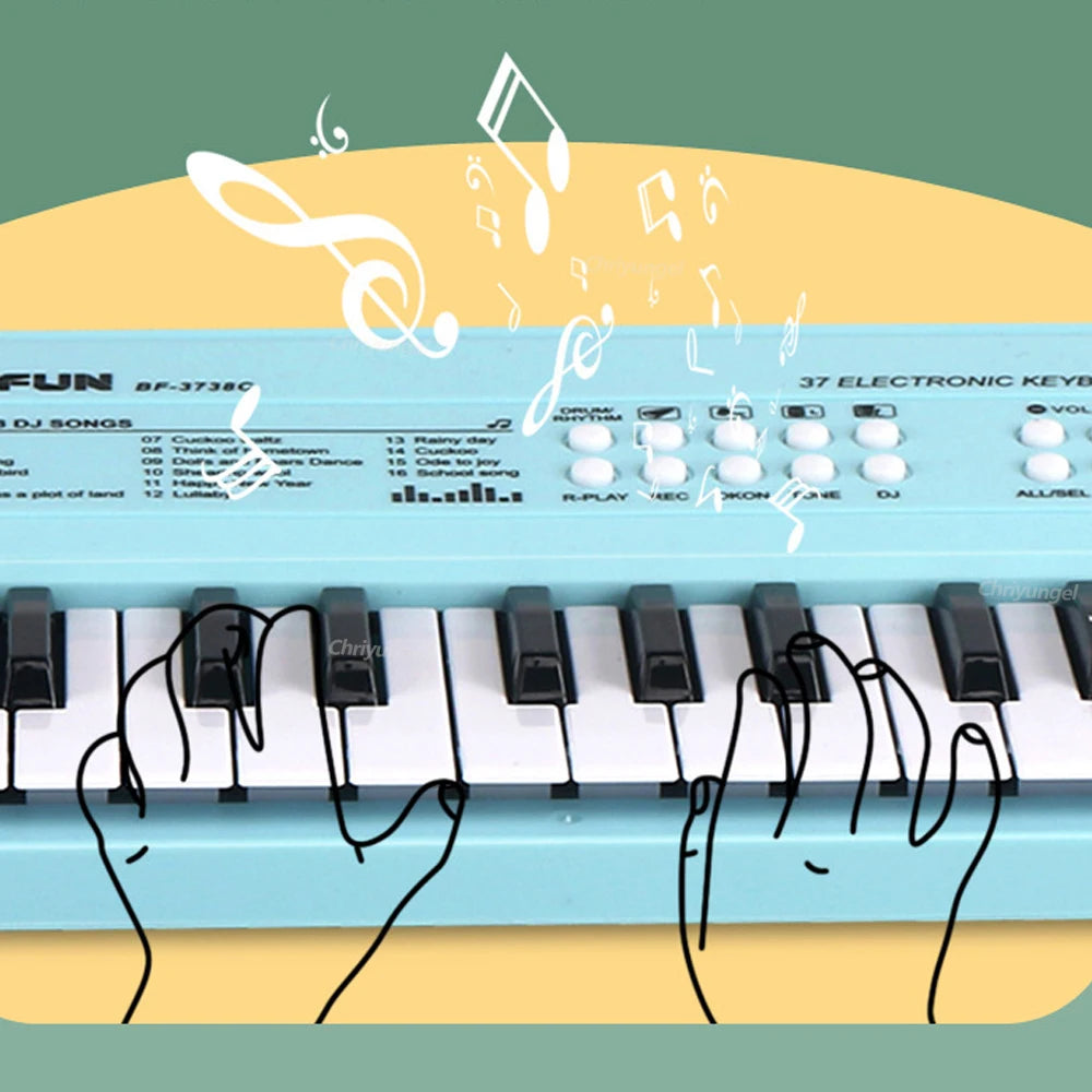 37-Tasten elektronische Klaviertastaturen mit Mikrofon, wiederaufladbar, Lernspielzeug, Musikinstrument, Geschenke für Jungen und Mädchen