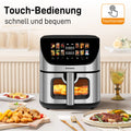 8-Liter-Heißluftfritteuse mit Sichtfenster und Backofen