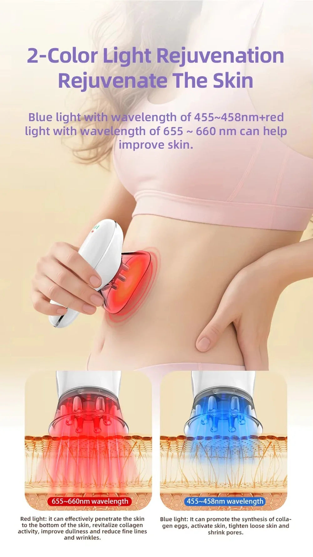 NEUES 2-in-1 elektrisches Cellulite-Massagegerät, Körperformungsgerät für Bein, Bauch, Taille, Arm, Mikrostrom-Gesichtsgerät für die Hautpflege