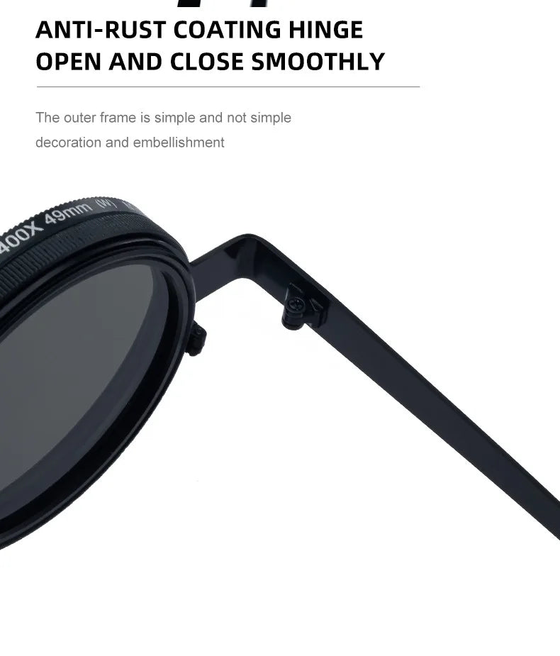 Ah-Mee ND2-400 Sonnenbrille – Polarisiert, 9 Stufen, UV400, Punk-Stil, Unisex