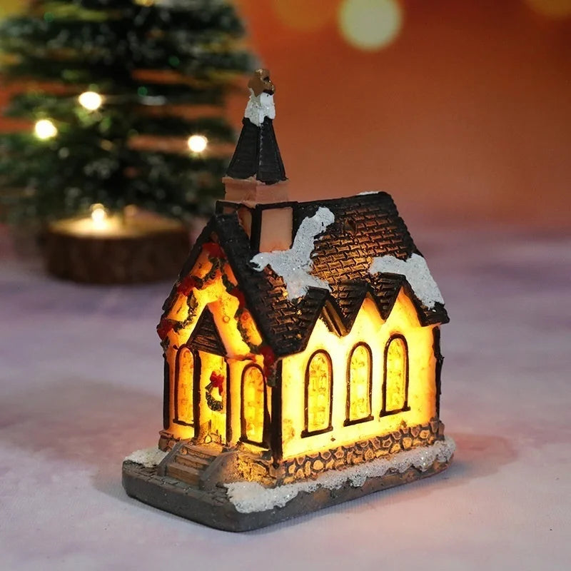 Weihnachten Neue Weihnachtsdekorationen Harz Kleines Haus Mikrolandschaft Harzhaus Kleine Ornamente Weihnachtsgeschenke