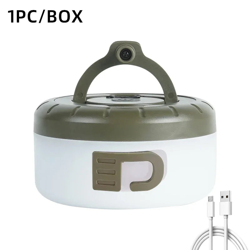 LED-Lichterkette, tragbar, Camping-Lichter, 1800 mAh, wiederaufladbar, 8 m, Außenatmosphäre, Zelt, Hochzeit, Weihnachten, Dekor, Streifen, Sternlampe