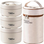 Tragbares, isoliertes Lunchbehälter-Set für Lebensmittel mit Thermo-Lunchbox, 3 separate stapelbare Lunchbehälter für Erwachsene und Kinder