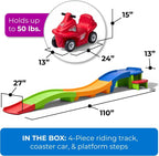 Achterbahn-Kinderspielzeug, Ride On Push Car, Spielset für drinnen und draußen, kompakte Aufbewahrung, max