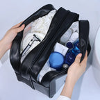 Transparente Kulturtasche mit Nass-Trocken-Trennung, M/L