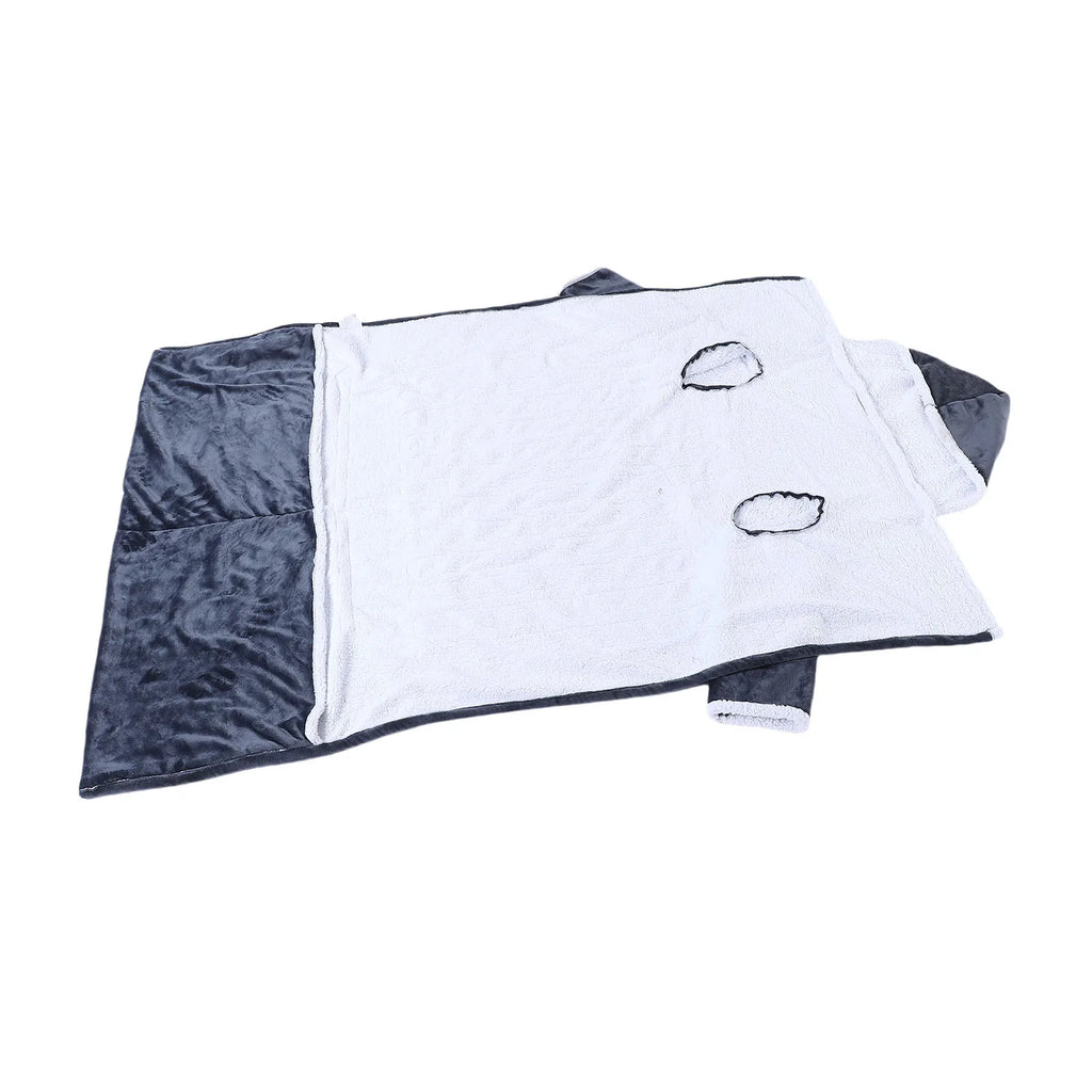 Heizdecke mit Ärmeln, Kapuze und Fußtasche, Flanell, 10 Heizstufen, elektrische tragbare Decke mit 3-Zeiterfassung, 127 x 70 Zoll