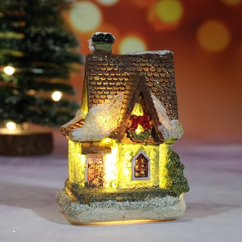 Weihnachten Neue Weihnachtsdekorationen Harz Kleines Haus Mikrolandschaft Harzhaus Kleine Ornamente Weihnachtsgeschenke
