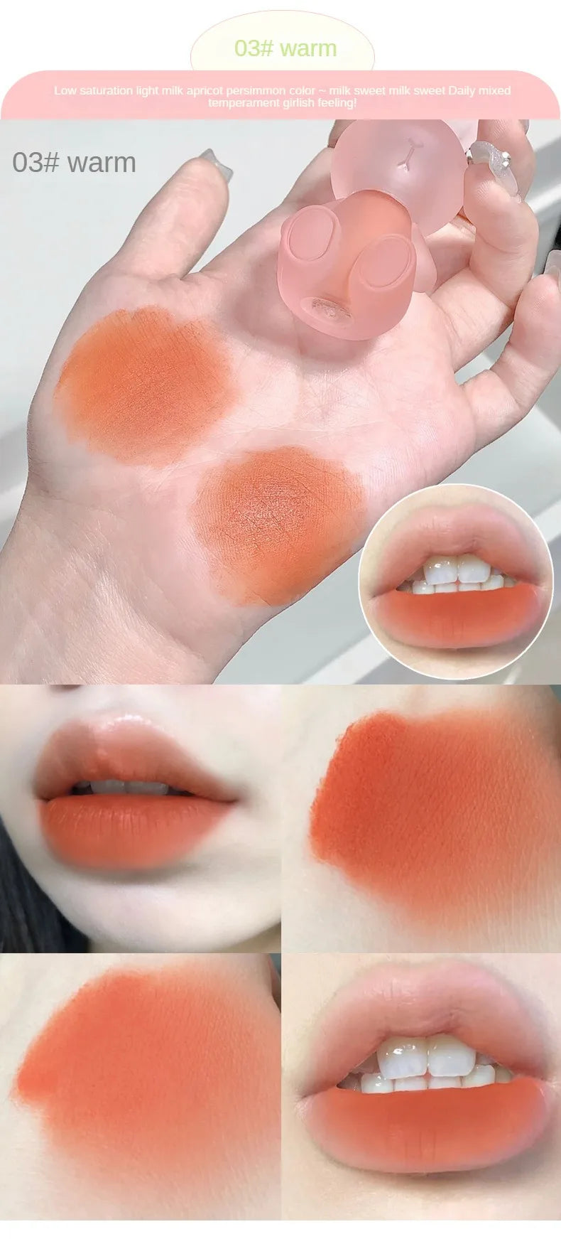 Niedlichen Kaninchen Samt Lippen schlamm matt Sommer Lip gloss Parität Lippenstift Student Make-up Kosmetik