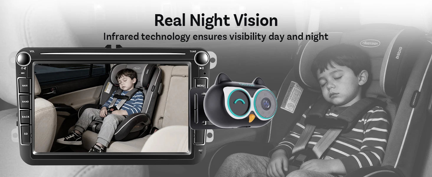 OTTOCAST Cabin Care, Drahtloser CarPlay-Adapter Babykamera 1080P HD 150°