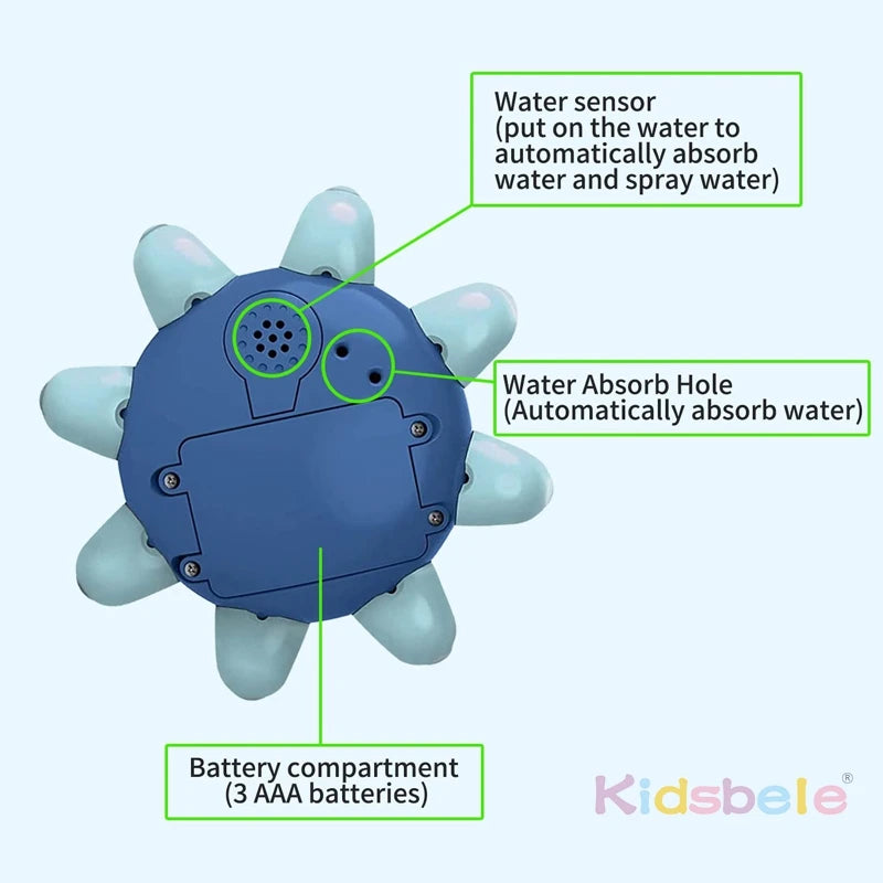 Baby Badespielzeug Oktopus – Leuchtend, Musik & Wasserspritzer
