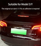 Neu 1 Stück Auto-Aufkleber für Tesla Model 3 Y, Rücklicht-Aufkleber, hochmontiertes Bremslicht, Projektionsbrett, oberes Rücklicht, Emblem-Aufkleber