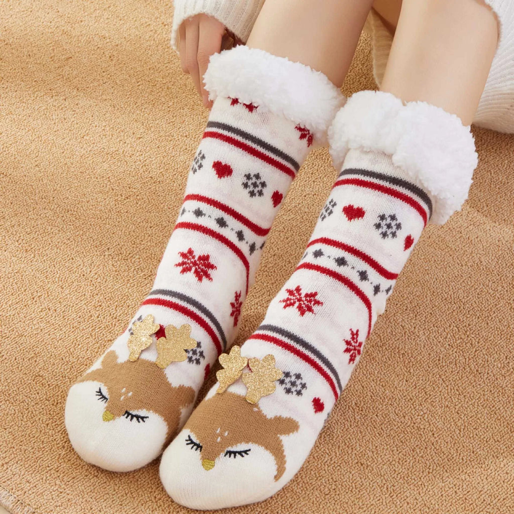 Weihnachten Elch Bodensocken Weihnachten Winter Fleece Schlafteppich Socken Frohe Weihnachten Geschenk Feliz Navidad Frohes Neues Jahr 2026