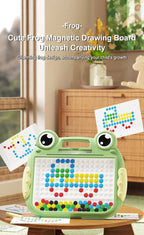 Montessori Kinder, Magnetisches Zeichenbrett, Spielzeug mit Magnetperlen und Stift, Niedliche Frösche, Großes Doodle-Brett für Kinder, Lernspielzeug