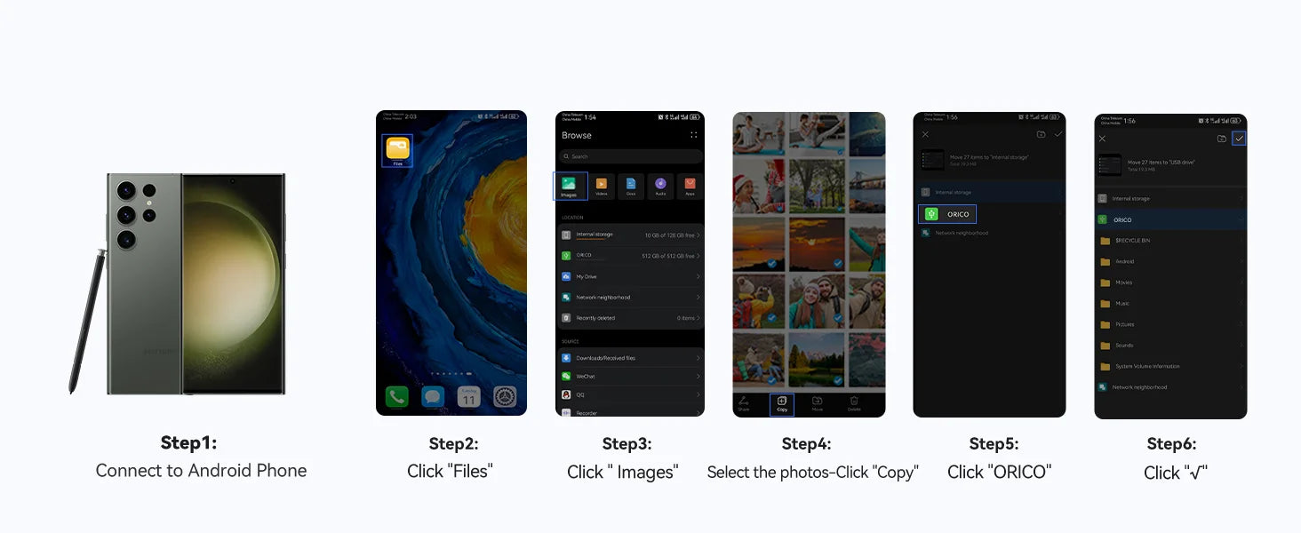 ORICO FlashPod 1 TB MINI magnetische tragbare SSD bis zu 2000 MB/s ProRes mit Direktstecker für iPhone 15 16 Serie, Tablets, Laptop