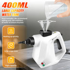 Handdampfreiniger 1000W – Multifunktional mit 9 Zubehörteilen, 100–110°C, 400ml Tank | IPX4