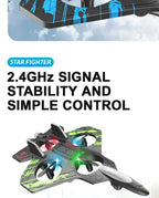 Fernbedienung Flugzeug V17 Jet Fighter Stunt Rc Flugzeug 360 °   Kreisendes ferngesteuertes Kampfflugzeug-Modellspielzeug mit LED-Leuchten