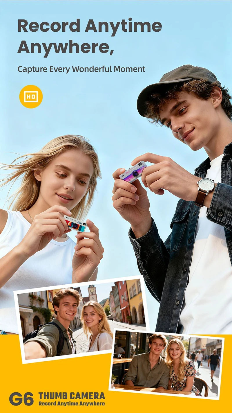 Mini-Schlüsselanhänger-Daumenkamera mit 1080P HD-Videoaufzeichnung und 130 Grad Weitwinkelobjektiv, TFT-LCD-Bildschirm für Studenten 2025