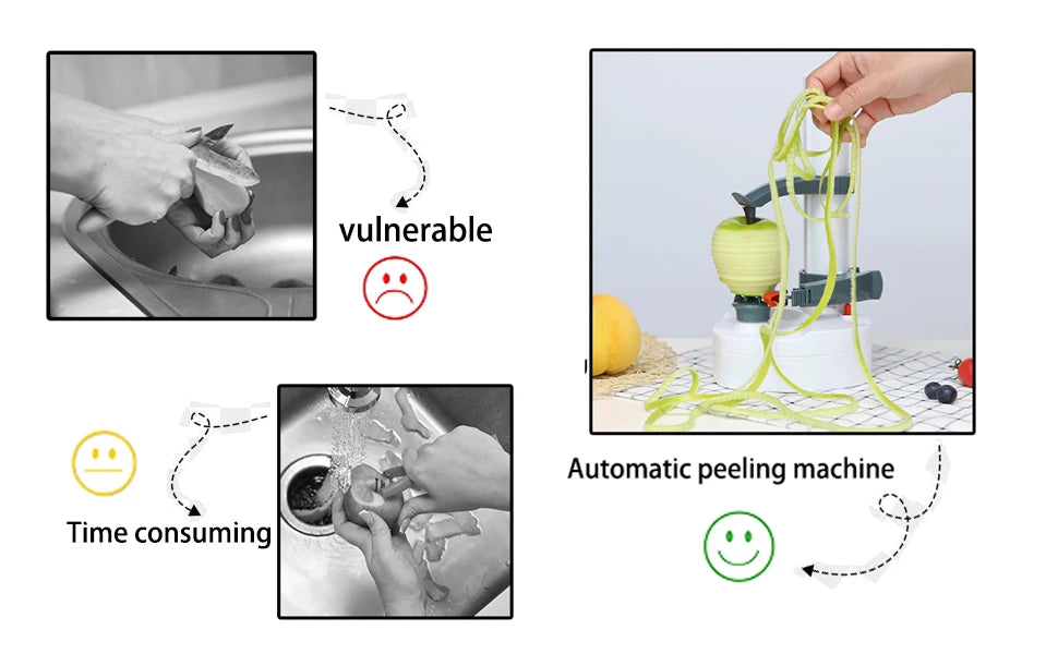 Elektrischer Kartoffel schäler Multifunktion aler Obstschäler mit Adapter und Ersatz klingen Küchen automatisches rotierendes Schäl werkzeug