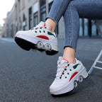 Kinder-Rollschuhe mit ausziehbarer Vierradunterstützung