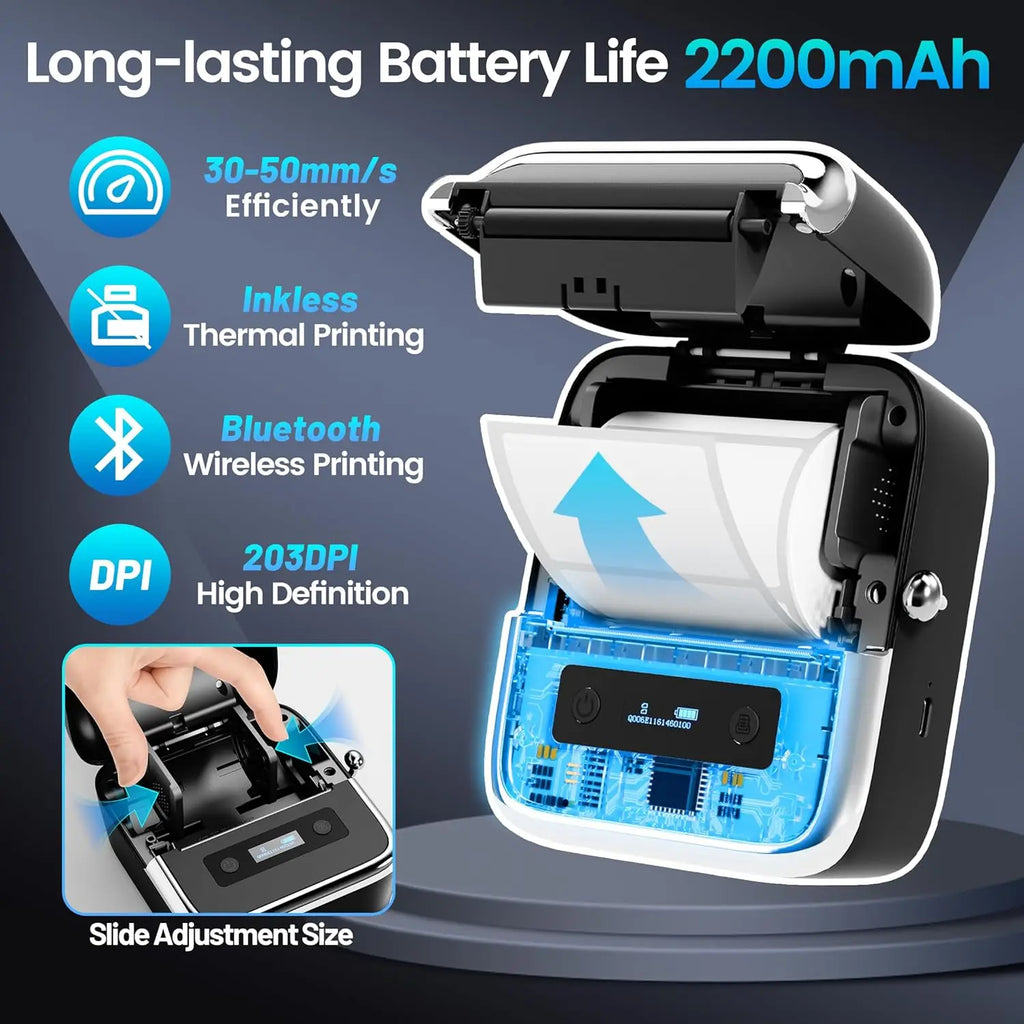 Phomemo M250 Etikettendrucker, 75 mm, Thermo-Etikettendrucker 2025, Upgrade tragbarer Barcode-Drucker für den Aufkleberdrucker von Business Home