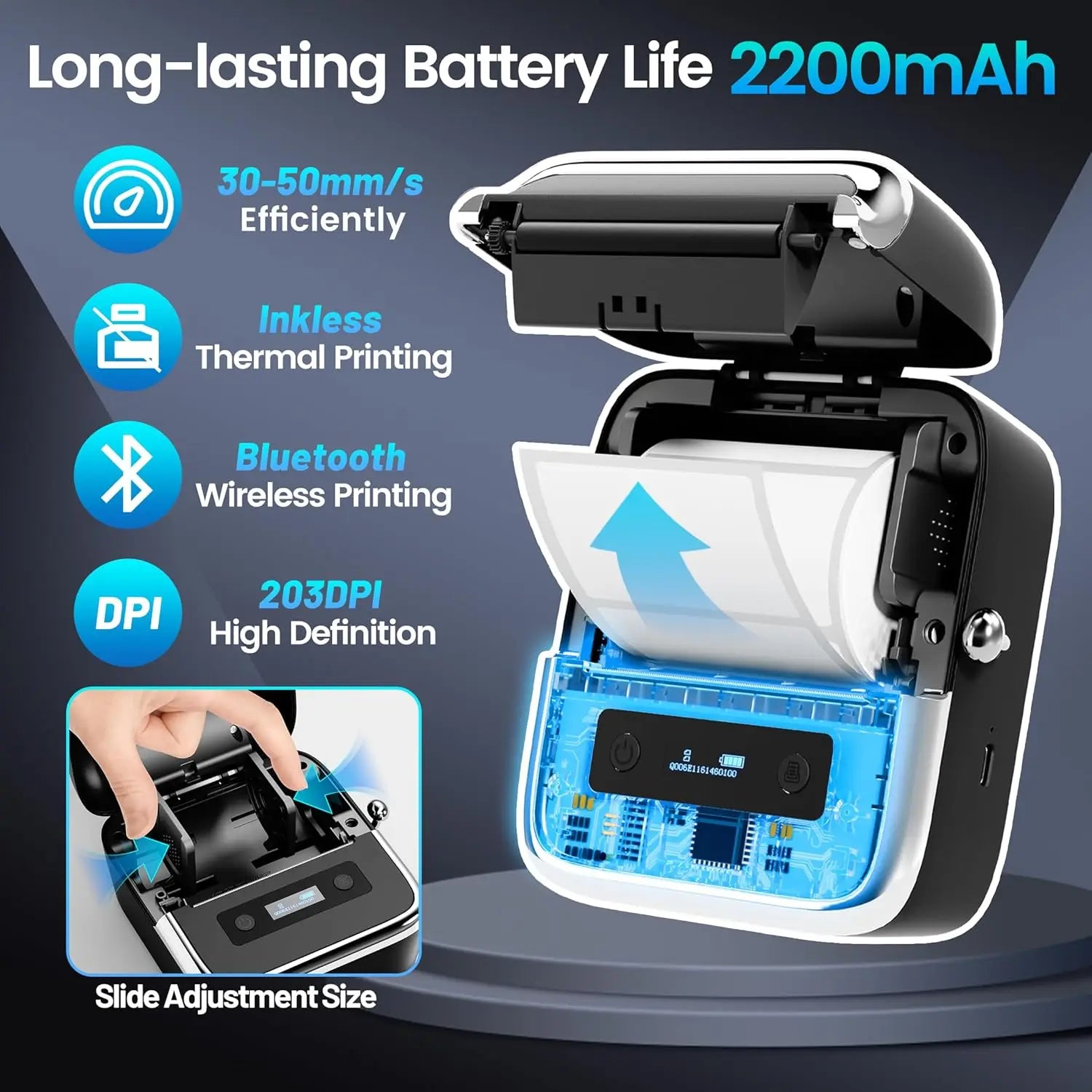 Phomemo M250 Etikettendrucker, 75 mm, Thermo-Etikettendrucker 2025, Upgrade tragbarer Barcode-Drucker für den Aufkleberdrucker von Business Home