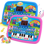 Bildungstablett-Spielzeug für Kinder, Alphabetisierung ab 3 Jahren, Mathematik, Musiklernen, Doppel als elektronische Tastatur, Geburtstags-Weihnachtsgeschenk