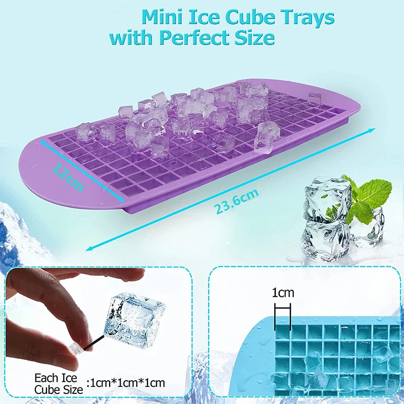 LMETJMA Mini-Eiswürfelformen aus Silikon, 160 zerkleinerte Eiswürfelformen, leicht zu lösender kleiner Eiswürfel zum Kühlen von Whiskey-Cocktails JT42