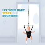 Cowiewie 2 in 1 Baby Tür Jumper w/ Baby Walking Harness Funktion, baby Jumper mit Tür Klemme Verstellbaren Riemen und Sitz für 6-2