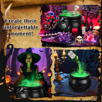 Halloween Hexenkessel mit LED & Nebelmaschine – Schwebende Tränkflasche, Grüner Nebel