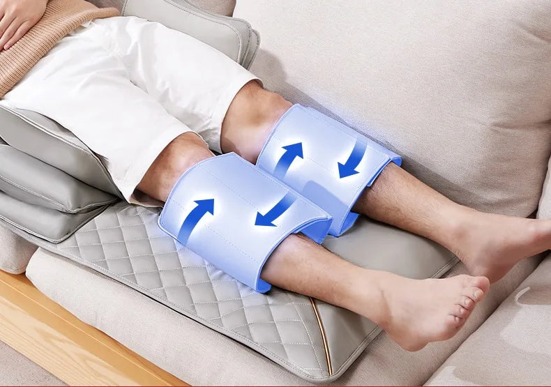 Ganzkörper-Massagematte mit Airbags, Dehnungsheizung, 3D-Entspannung der Lendenwirbelsäule, Rückenmassagegerät, PU-Leder, tragbar und tragbar