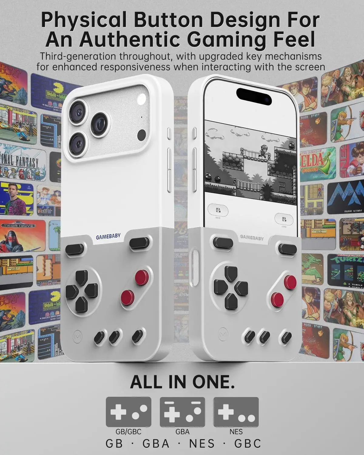 BITMOLAB GAMEBABY – iPhone-Hülle mit Retro-Gaming-Controller | iPhone 17, 17 Pro, 17 Pro Max