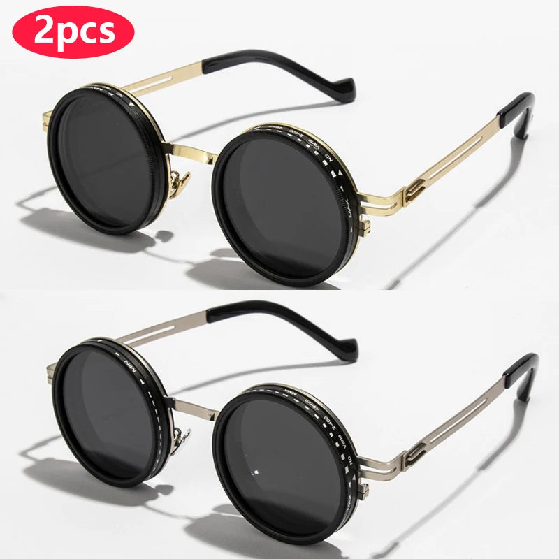 Ah-Mee ND2-400 Sonnenbrille – Polarisiert, 9 Stufen, UV400, Punk-Stil, Unisex