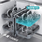 Eckkorb, Küchenschrank, komplett ausziehbar, Aufbewahrungsregal mit zwei Schubladen, Eckkorb