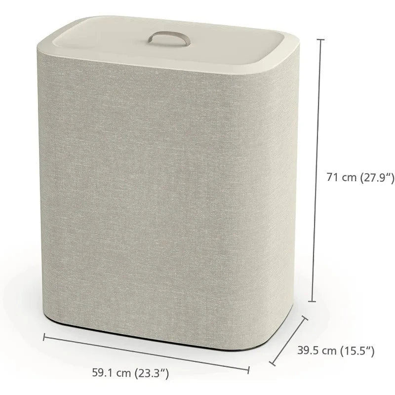 Für Tota – Trio 90 Liter Wäschekorb-Trennkorb mit Deckel, 3 abnehmbare Waschbeutel mit Griffen