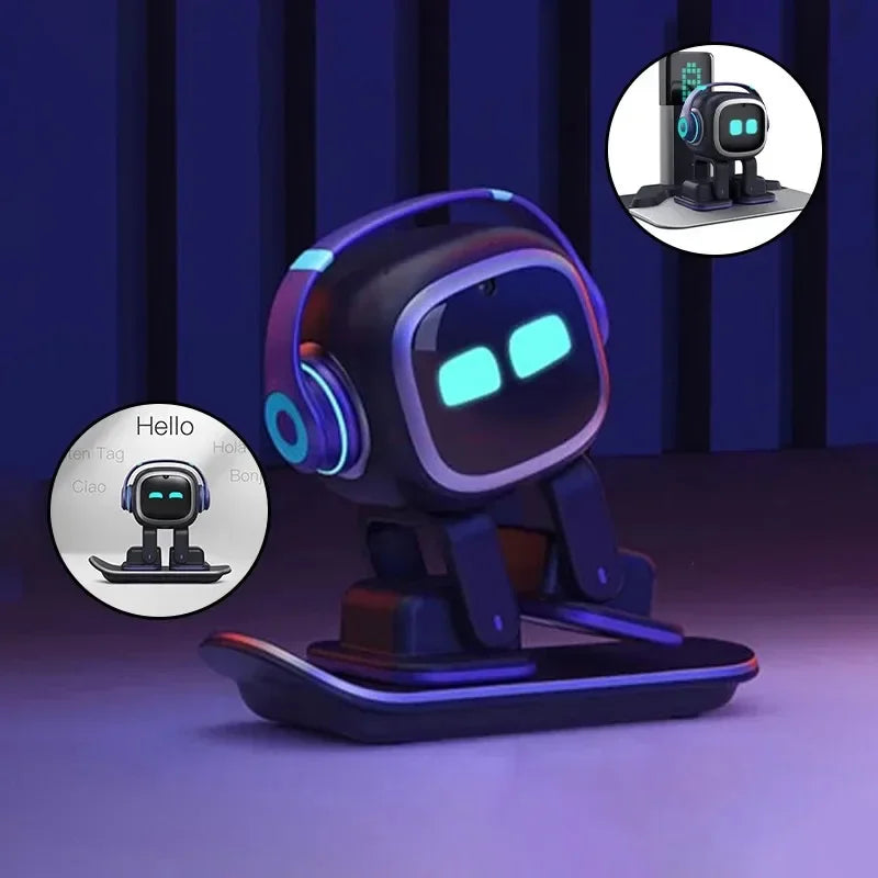Emo Robot Pet – Intelligenter KI-Begleitroboter, Emotions-KI, WLAN/BT, 4h Akku, Smart Lighting, für Zuhause & Kinder