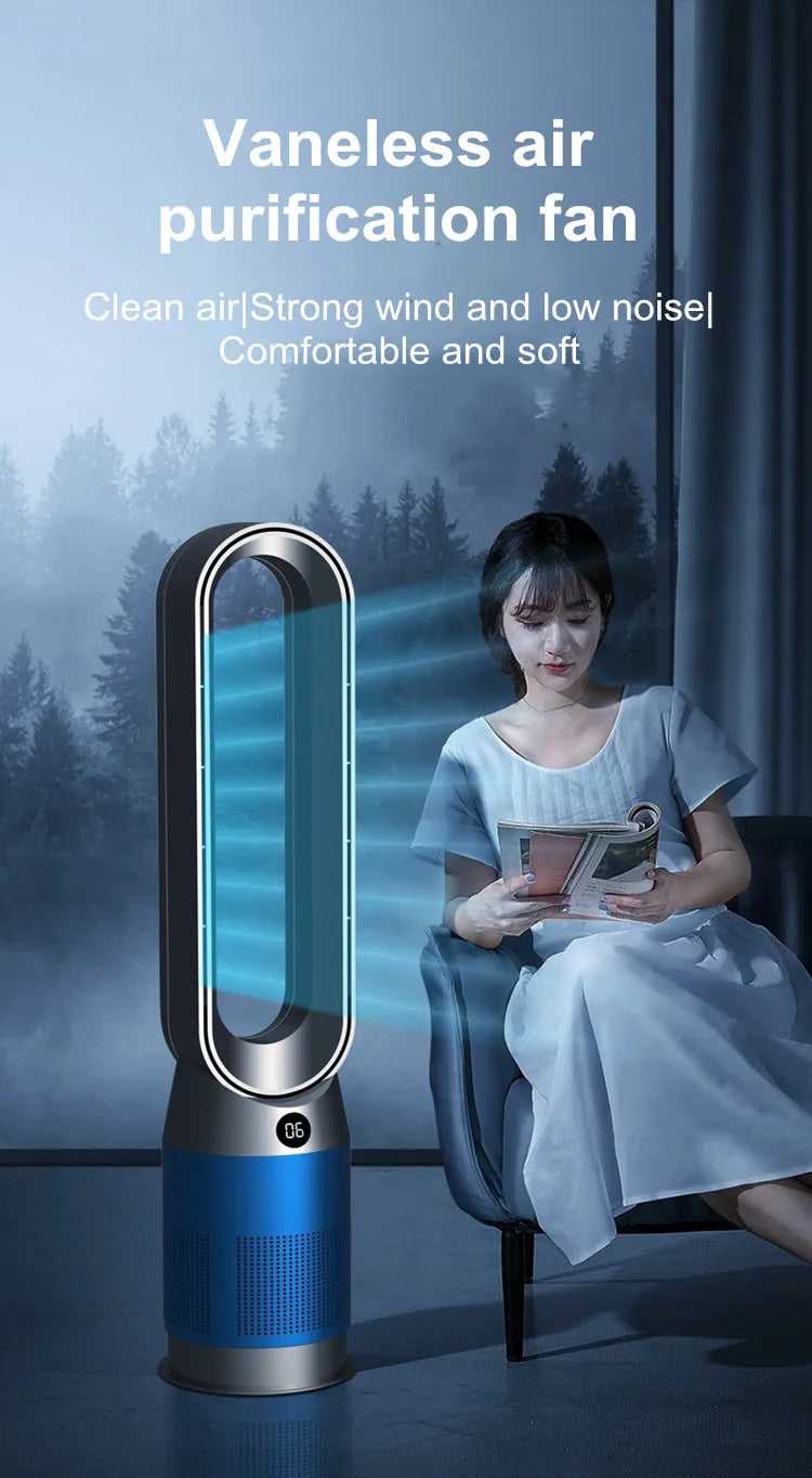 42-Zoll-220-V-Lüfter ohne Flügel, Dual-Purpose-Kühlung und Heizung, leise Heizung für zu Hause, schnelle Luftzirkulation und Reinigungsturm