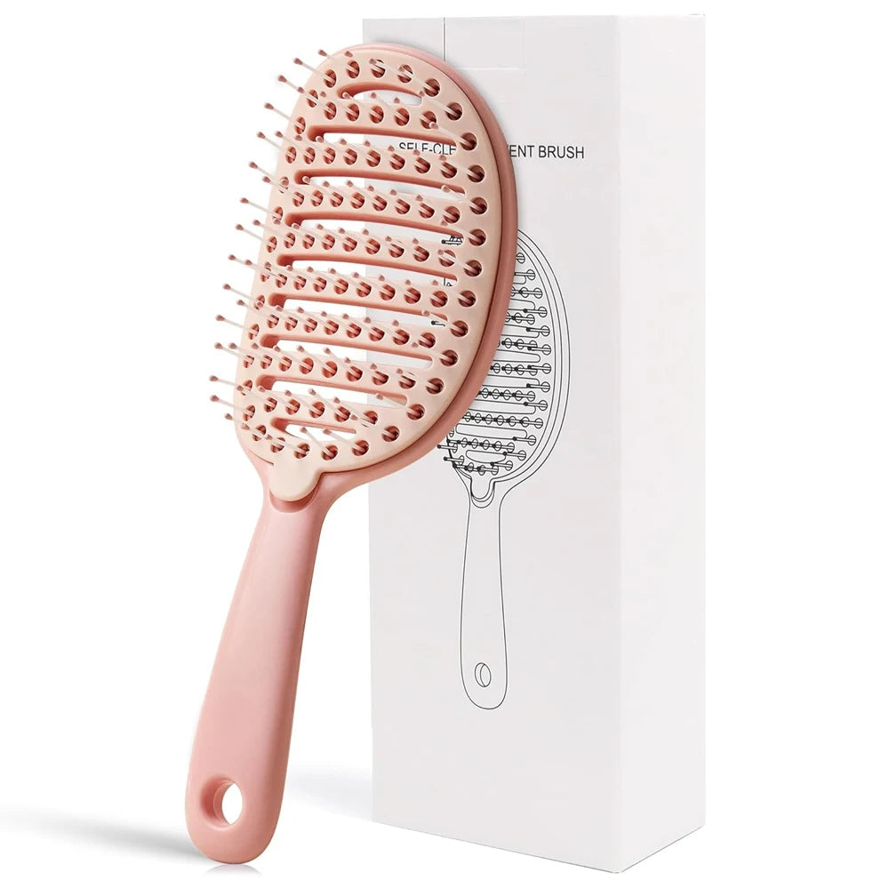 Volumengebende Haarbürste mit eingebauter Reinigung, Styling-Massage, Akupunkt-Haarfeder, Knochen, Luftkissenkamm für Schönheit und Gesundheit