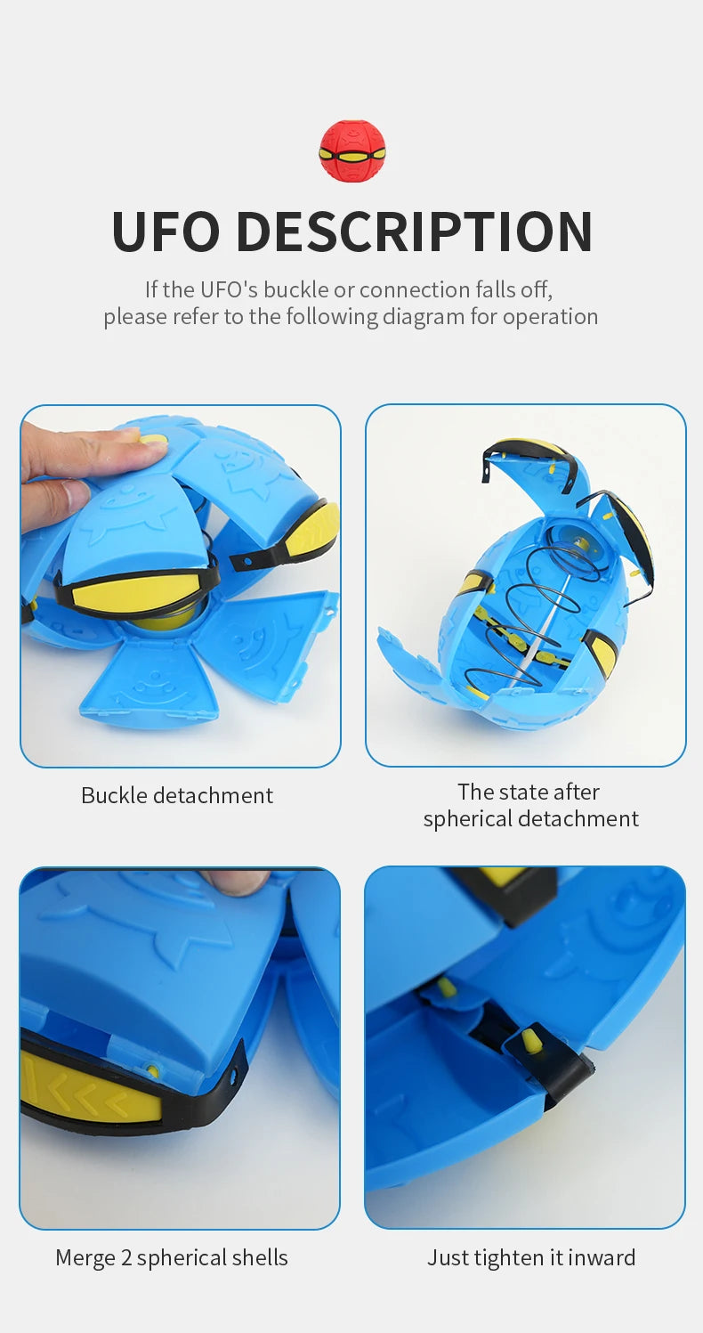 Verformbare fliegende Untertasse, Ball, magisches Entlüftungsspielzeug für Kinder, Outdoor/Indoor, Eltern-Kind-Fußdruckentlastung, Stress, Dekompressionsgeschenk