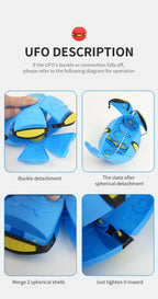 Verformbare fliegende Untertasse, Ball, magisches Entlüftungsspielzeug für Kinder, Outdoor/Indoor, Eltern-Kind-Fußdruckentlastung, Stress, Dekompressionsgeschenk