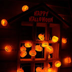 Halloween 3D-Kürbis-Lichterkette – Warmweiße LED-Deko | 1,5m / 3m
