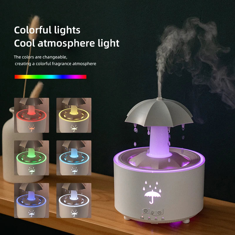 Humidificateur d'air créatif en forme de goutte d'eau avec lumière colorée et diffuseur d'huiles essentielles et d'arômes en forme de goutte d'eau. Humidificateur d'aromathérapie.