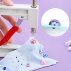 Perlen-Nieten-Setzmaschine für DIY – Halbperlen auf Kleidung, Taschen & Schmuck | inkl. 1000 Nieten