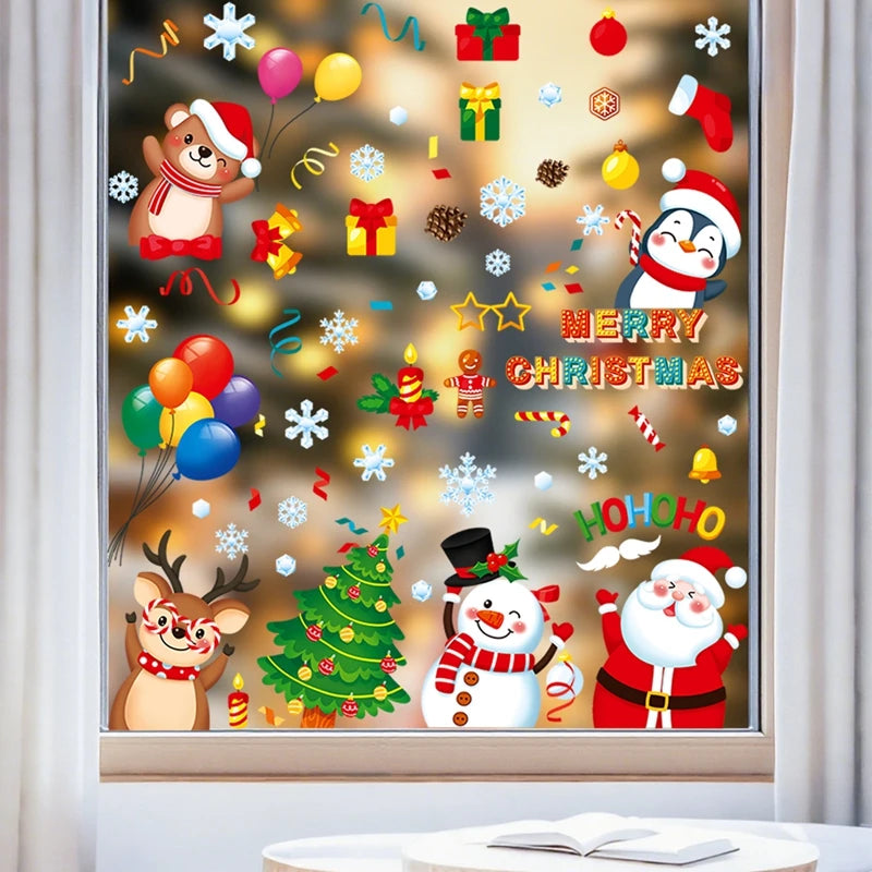 Weihnachts-Fensteraufkleber, Frohe Weihnachten, Dekorationen für Zuhause, 2025, Weihnachts-Wandaufkleber, Kinderzimmer, Neujahr, Dekoration 2026