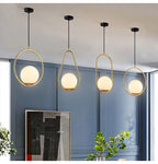 Nordische Glaskugel Pendel leuchten Messing schwarz Hängelampe modernes Wohnzimmer Esszimmer Schlafzimmer Dekor Decken leuchte Haus Lampen für Schlafzimmer Wohnzimmer Korridor Licht Balkon Lichter Decken leuchten