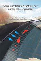 Neu 1 Stück Auto-Aufkleber für Tesla Model 3 Y, Rücklicht-Aufkleber, hochmontiertes Bremslicht, Projektionsbrett, oberes Rücklicht, Emblem-Aufkleber