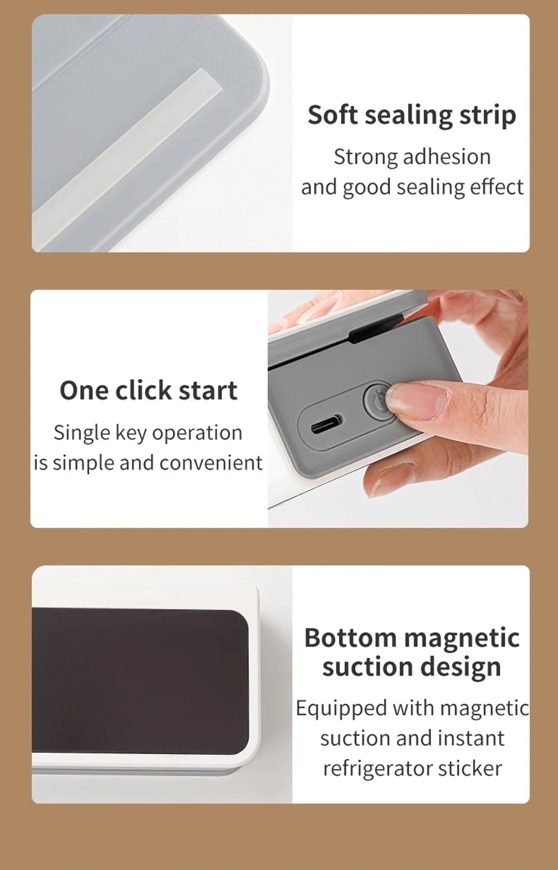 Mini-Wärmebeutel-Versiegelungsmaschine, Versiegelungsmaschine für Plastiktüten, wiederaufladbar, für Lebensmittelverpackungen, Heißsiegelgerät, tragbares Thermo-Beutelversiegelungsgerät